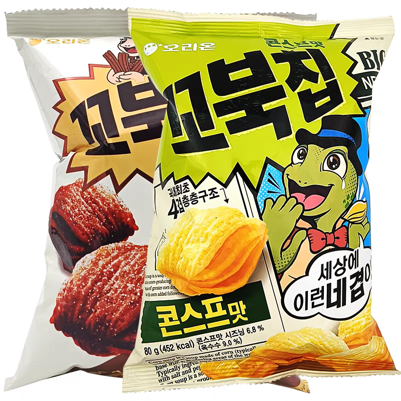 韩国进口食品 好丽友乌龟玉米片70g龟壳型玉米脆片休闲零食小吃