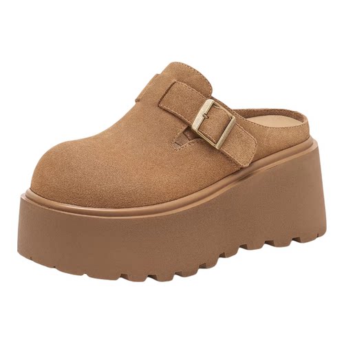 星期六厚底勃肯鞋女2026新款夏季复古增高一脚蹬圆头休闲半拖鞋爆