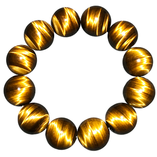 一物一图7A天然黄虎眼男女虎年手链闪电波浪纹鹰眼石虎睛石木变石