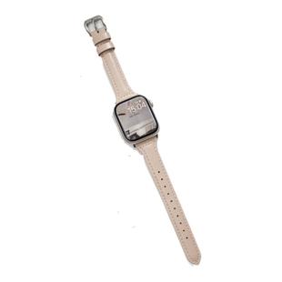 适用iwatch表带s11苹果s9/8手表带真皮质applewatch10高级感S7创意女款iPhonewatch小众SE新款细秋冬s6s5腕表