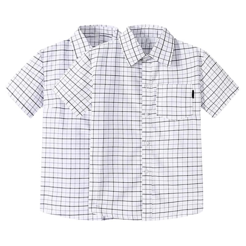 英伦风校服中大童棉衬衫