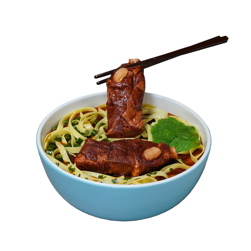网红仿真牛肉拉面玻璃钢雕塑定制