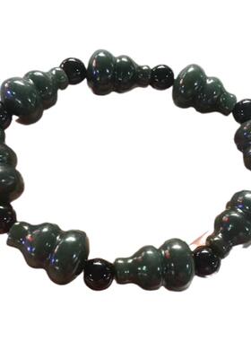 天然和田玉青玉男女款玉葫芦手串福禄双全玉手饰手链保真