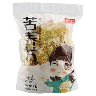 鲁之韵苦荞片300g大袋装粗粮荞麦脆锅巴牛肉味脆片网红休闲小零食