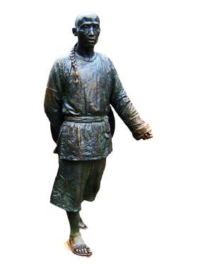 牵马人玻璃钢铸铜户外步行街艺术品雕塑定制摆件人物雕像大型雕塑