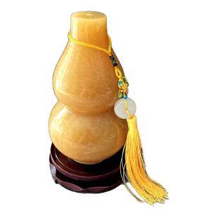 玉葫芦摆件天然玉石黄玉白玉葫芦招财福禄风水办公室客厅装饰礼品