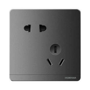 鸿雁开关插座官方旗舰店86型开关插座面板五孔插座usb空调电脑Q黑