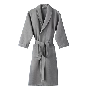 五星级酒店浴袍纯棉吸水速干男女夏款情侣睡袍成人浴巾式浴衣定制