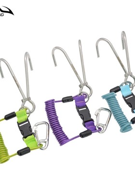 Keep Diving弹簧绳双头不锈钢潜水流钩双流勾弹簧失手绳SSA-SLG11