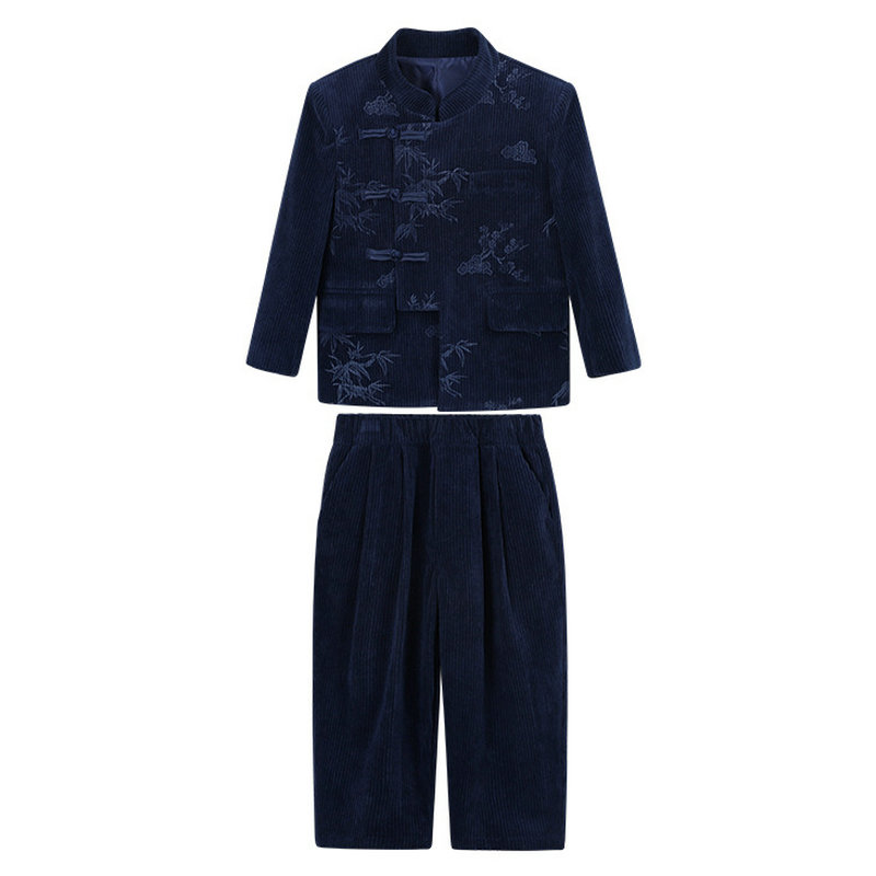 男童春秋新中式立领汉服礼服套装