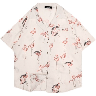 代购潮牌火烈鸟夏季花衬衫offgun