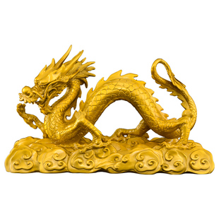 铜龙摆件吉祥物黄铜2025龙年金属生肖招客厅五爪金龙财青龙工艺品