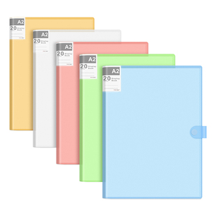 博美乐A2画画收纳册a3美术作品集资料册4K素描画册文件夹收藏夹8K画夹收纳袋奖状收集册工程图纸夹绘画收纳本