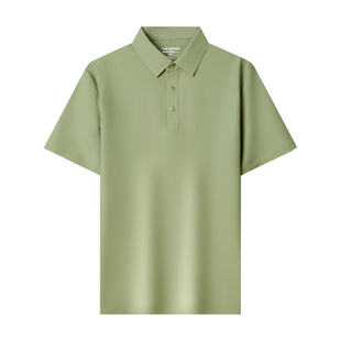 夏季100%桑蚕丝Polo衫男士新款翻领短袖T恤休闲商务大码上衣服