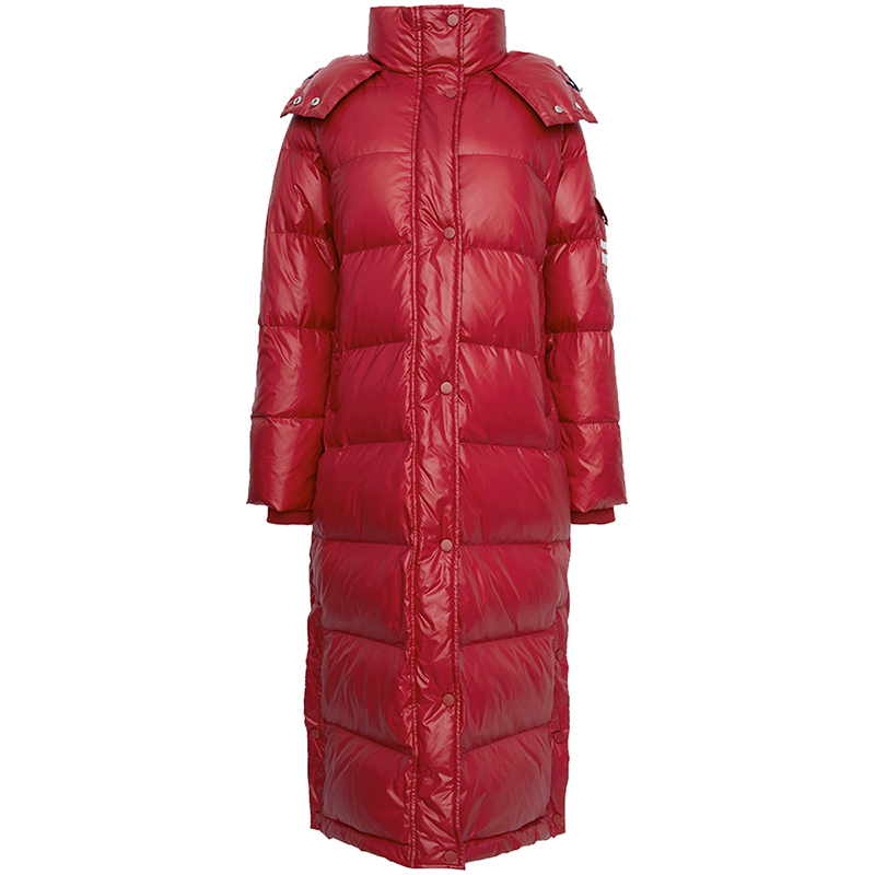 LINCCHIC金羽杰羽绒服女款冬季修身长款过膝羽绒服女Y22808191