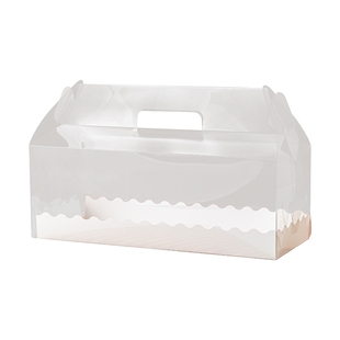 蛋糕卷包装盒透明毛巾卷瑞士卷盒子烘焙手提长条半整兔皮肉松卷盒