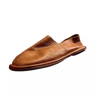 马皮手工一脚蹬渔夫鞋男鞋春秋新款真皮鞋底懒人鞋休闲皮鞋豆豆鞋