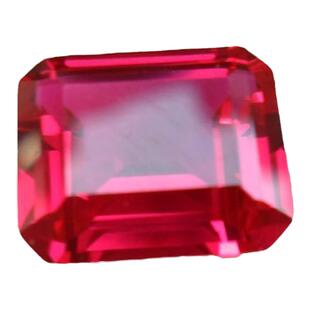 尖底 高仿 枚红 红宝石 裸钻  车平 长方形 红刚玉 吊坠 人造宝石