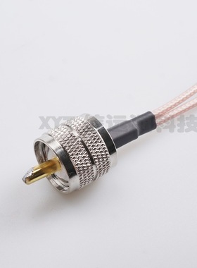UHF公转母一分二转接线 Y型 PL-259转SO239同轴馈线 RG316 15厘米