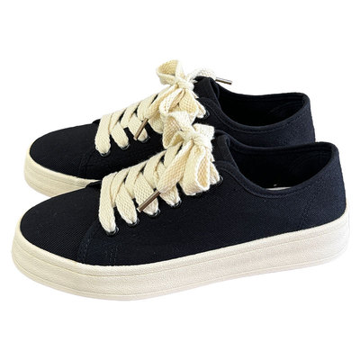 黑色低帮男款时尚潮流休闲帆布鞋