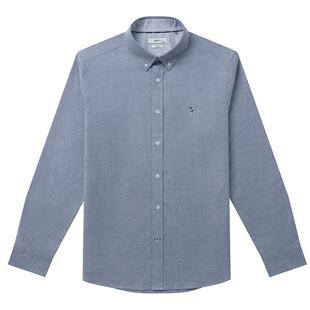 Hazzys哈吉斯春季简约男士休闲通勤上衣经典牛津纺肌理感衬衫上装