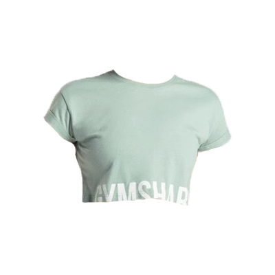 GYM肌肉鲨鱼现货女子短款运动训练瑜伽莱美普拉提适用纯棉透气T恤