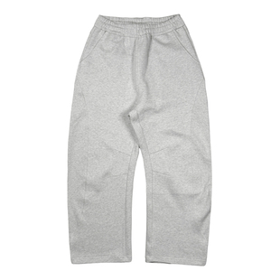 ComicTree C.t 2025冬季拼接弯刀棉长裤子休闲卫裤灰色新款男士潮