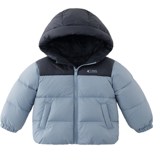 马克珍妮男女童时尚拼色超轻加厚羽绒服宝宝2025年冬季新款551685