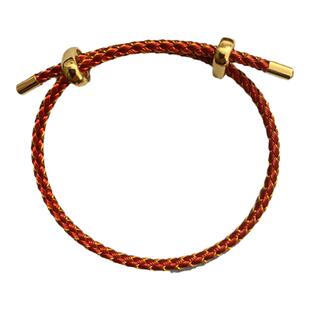 银扣手绳可穿金银饰转运珠路路通手链防水钢丝DIY本命年红绳男女