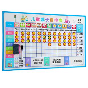 儿童成长计划表积分奖励墙贴好习惯养成自律表小学生暑假计划幼儿园生活记录表宝宝学习小红花奖罚养成奖励表
