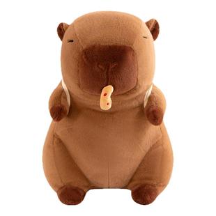 创意烘焙师卡皮扒拉法棍牛角包水豚鼠面包土拨鼠水豚公仔鼹鼠布偶