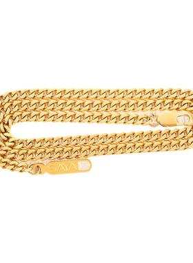 飒雅18k金电镀项链古巴锁骨链