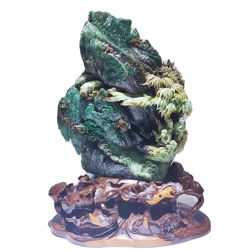 玉石工艺品独山玉雕山子摆件手工