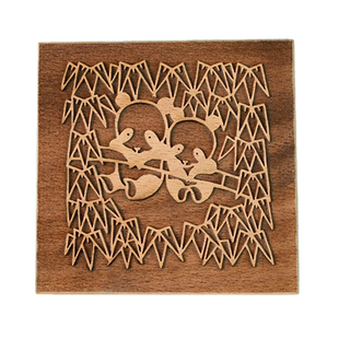 熊猫实木雕版印刷拓印diy材料包福字定制暖场非遗手工制作套装