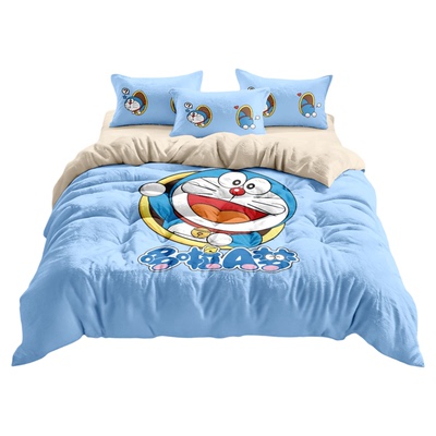 哆啦A梦可爱牛奶绒四件套A类母婴