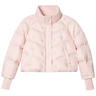 SALT.P可颜白鸭绒简约百搭立领钉钻短款面包服羽绒服2024冬