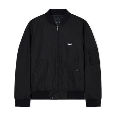 AX/阿玛尼男士棒球领徽标棉服