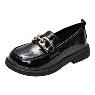 女童黑色小皮鞋2026春秋新款儿童单鞋软底英伦风公主鞋豆豆乐福鞋