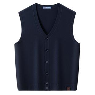 [绵羊毛保暖]梦特娇秋冬羊毛背心男v领马甲针织开衫毛衣坎肩内搭J