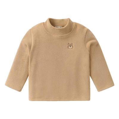 右欧儿童加绒半高领打底衫