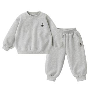 右欧男童女童运动套装洋气时髦儿童卫衣卫裤两件套春秋季新款童装