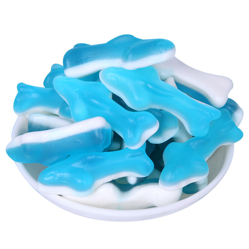 德国口力蓝色鲨鱼橡皮糖混合qq糖