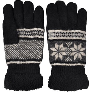 卡蒙五指棉手套女冬加厚保暖毛线手套男青年情侣户外骑车羊毛手套