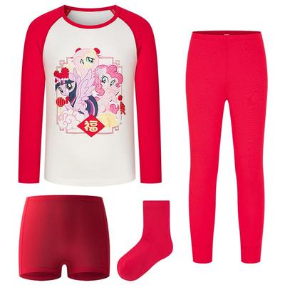 爱慕儿童小暖气男女孩红品礼盒本命年保暖衣/内裤/袜子吸湿发热