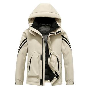 鸭鸭羽绒服男女同款2025秋冬反季休闲时尚百搭连帽加厚鸭绒外套A