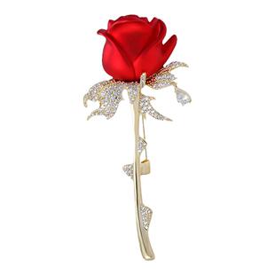 【紫罗兰正版】玫雅胸针高档女红色玫瑰花朵胸花潮别针生日礼物