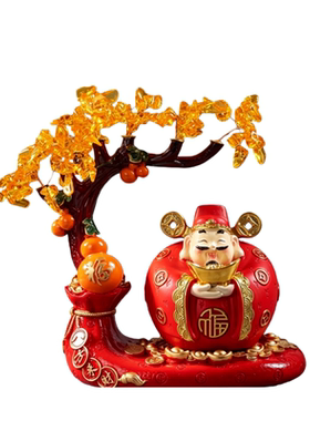 招财进宝钱多多财神爷桌面摆件