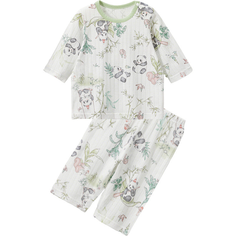 尔贝鲁儿童睡衣套装纯棉夏季宝宝家居服