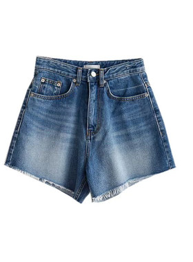韩系女夏季全棉做旧牛仔短裤百搭