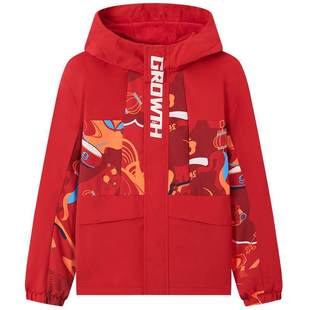 马年新年红色|361童装男童冲锋外套加绒2026春季新款四防儿童风衣